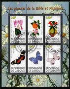 Djibouti 2010 Butterflies & Plants from the Bible #1 perf sheetlet containing 6 values fine cto used