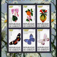 Djibouti 2010 Butterflies & Plants from the Bible #1 imperf sheetlet containing 6 values unmounted mint
