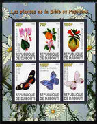 Djibouti 2010 Butterflies & Plants from the Bible #1 imperf sheetlet containing 6 values unmounted mint