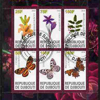 Djibouti 2010 Butterflies & Plants from the Bible #2 perf sheetlet containing 6 values fine cto used