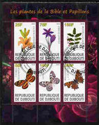 Djibouti 2010 Butterflies & Plants from the Bible #2 perf sheetlet containing 6 values fine cto used