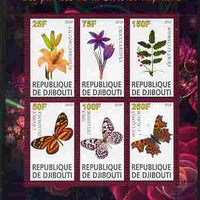 Djibouti 2010 Butterflies & Plants from the Bible #2 perf sheetlet containing 6 values unmounted mint