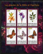 Djibouti 2010 Butterflies & Plants from the Bible #2 perf sheetlet containing 6 values unmounted mint