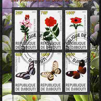 Djibouti 2010 Butterflies & Plants from the Bible #3 perf sheetlet containing 6 values fine cto used