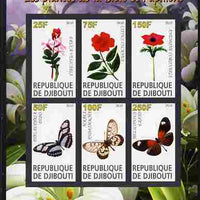 Djibouti 2010 Butterflies & Plants from the Bible #3 imperf sheetlet containing 6 values unmounted mint