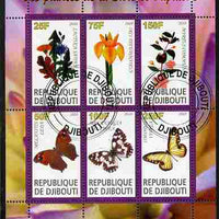 Djibouti 2010 Butterflies & Plants from the Bible #4 perf sheetlet containing 6 values fine cto used