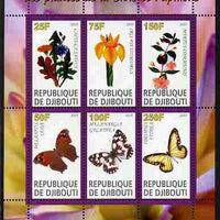 Djibouti 2010 Butterflies & Plants from the Bible #4 perf sheetlet containing 6 values unmounted mint