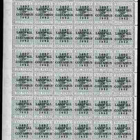Bahamas 1942 KG6 Landfall of Columbus 1d pale slate complete left pane of 60 including plate varieties R1/1 & R 10/1 (damaged corners), R5/6 (Damaged O), R7/1 (Split P), R10/3 (Notched E), R10/5 (Distorted N) plus overprint variet……Details Below