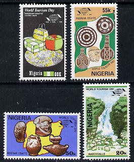 Nigeria 1985 World Tourism Day set of 4 (Waterfall, Pottery, Carving & Leather work) unmounted mint SG 502-505
