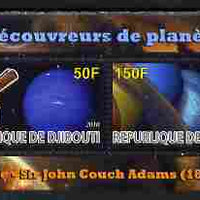 Djibouti 2010 Planets & Sir John Couch Adams perf sheetlet containing 2 values unmounted mint