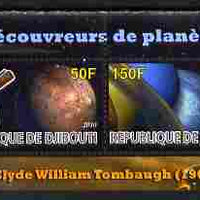 Djibouti 2010 Planets & Clyde William Tombaugh perf sheetlet containing 2 values unmounted mint