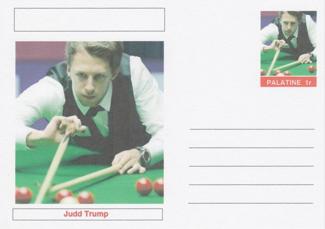 Palatine (Fantasy) Personalities - Judd Trump (snooker) postal stationery card unused and fine