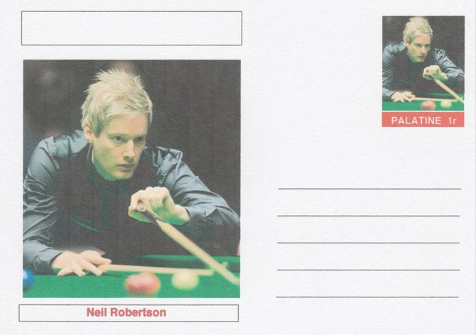 Palatine (Fantasy) Personalities - Neil Robertson (snooker) postal stationery card unused and fine