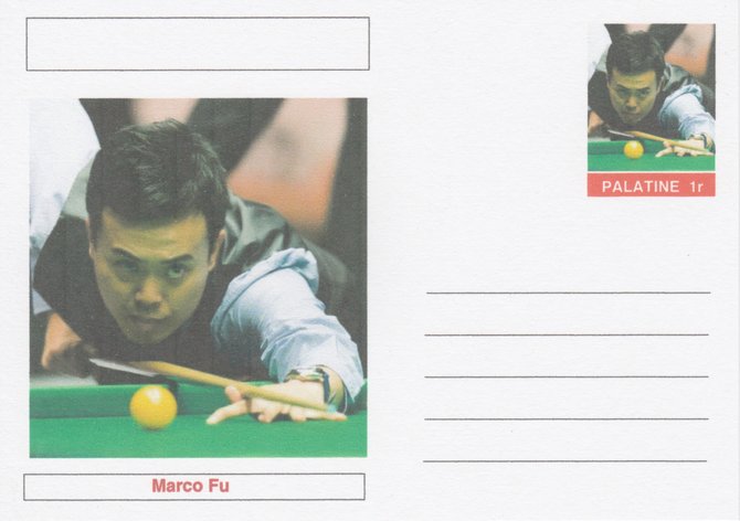 Palatine (Fantasy) Personalities - Marco Fu (snooker) postal stationery card unused and fine