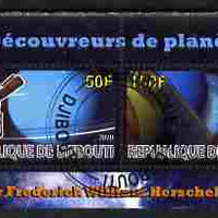 Djibouti 2010 Planets & Sir Frederich Herschel perf sheetlet containing 2 values fine cto used