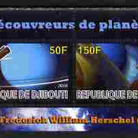 Djibouti 2010 Planets & Sir Frederich Herschel perf sheetlet containing 2 values unmounted mint