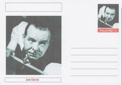 Palatine (Fantasy) Personalities - Joe Davis (snooker) postal stationery card unused and fine