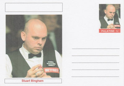 Palatine (Fantasy) Personalities - Stuart Bingham (snooker) postal stationery card unused and fine