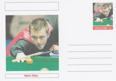 Palatine (Fantasy) Personalities - Mark Allen (snooker) postal stationery card unused and fine