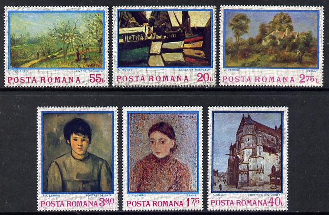 Rumania 1974 Impressionist Paintings set of 6 unmounted mint, SG 4056-61, Mi 3175-80