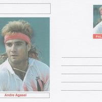 Palatine (Fantasy) Personalities - Andre Agassi (tennis) postal stationery card unused and fine