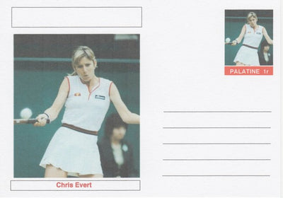 Palatine (Fantasy) Personalities - Chris Evert (tennis) postal stationery card unused and fine