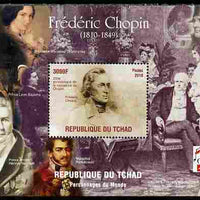 Chad 2010 200th Birth Anniversary of Chopin #3 perf souvenir sheet unmounted mint. Note this item is privately produced and is offered purely on its thematic appeal