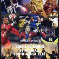 Chad 2010 Football World Cup & Nelson Mandela perf souvenir sheet unmounted mint. Note this item is privately produced and is offered purely on its thematic appeal