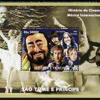 St Thomas & Prince Islands 2010 The Beatles & Pavarotti perf souvenir sheet unmounted mint. Note this item is privately produced and is offered purely on its thematic appeal