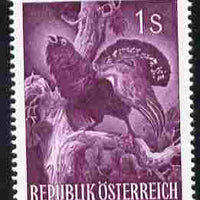 Austria 1959 Capercailie 1s from Hunting set unmounted mint, SG 1338