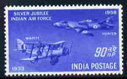 India 1958 Silver Jubilee of Indian Air Force 90np unmounted mint SG 398