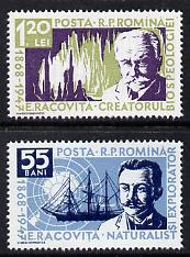 Rumania 1958 Racovita Commem (naturalist & explorer) set of 2 unmounted mint, SG 2597-98,,Mi 1731-32*