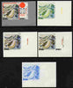Yemen - Republic 1970 Sapporo Olympic Games - 3rd issue Ski Jump Hill 10B the set of 5 imperf progressive proofs comprising 1, 2, 3, 4 and all 5-colour composites unmounted mint as Mi 1264