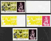 Yemen - Republic 1970 Football World Cup - 8th issue 1B the set of 5 imperf progressive proofs comprising 1, 2, 3, 4 and all 5-colour composites unmounted mint as Mi 1166