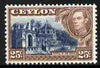 Ceylon 1938-49 KG6 Temple of the Tooth 25c watermark sideways unmounted mint, SG 392