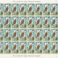 Lesotho 1986-88 Provisional surcharge 15s on 1s Greater Kestrel, the complete sheet of 40 with 1981 imprint date (SG716c) and containing 'extra bar variety & tick on 1' both on R2/5, 'curved line under bars' on R3/7 and 'top of 5 ……Details Below