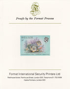 Belize 1984-88 Butterflyfish 1c def imperf proof mounted on Format International proof card as SG 766