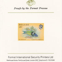 Belize 1984-88 Blueheads 15c def imperf proof mounted on Format International proof card as SG 773