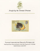 Belize 1984-88 Rock Beauty $10 def imperf proof mounted on Format International proof card as SG 781