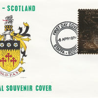 Staffa 1976 California Gull (Female) £8 value perforated & embossed in 23 carat gold foil on souvenir cover with first day cancel (Rosen 287b)