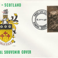 Staffa 1976 Baltimore Oriole (Male) £8 value perforated & embossed in 23 carat gold foil on souvenir cover with first day cancel (Rosen 300a)