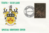 Staffa 1976 Willow Goldfinch (Male) £8 value perforated & embossed in 23 carat gold foil on souvenir cover with first day cancel (Rosen 304a)