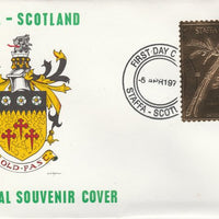 Staffa 1976 Scissor Tailed Flycatcher (Female) £8 value perforated & embossed in 23 carat gold foil on souvenir cover with first day cancel (Rosen 305b)