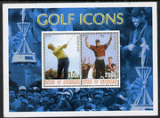 Myanmar 2001 Golf Icons (Jack Nicklaus & Tiger Woods) perf sheetlet containing 2 values unmounted mint