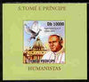St Thomas & Prince Islands 2010 Humanitarians - Pope John Paul individual imperf deluxe sheet unmounted mint. Note this item is privately produced and is offered purely on its thematic appeal