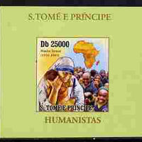 St Thomas & Prince Islands 2010 Humanitarians - Mother Teresa individual imperf deluxe sheet unmounted mint. Note this item is privately produced and is offered purely on its thematic appeal