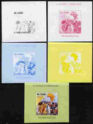 St Thomas & Prince Islands 2010 Humanitarians - Mother Teresa individual deluxe sheet - the set of 5 imperf progressive proofs comprising the 4 individual colours plus all 4-colour composite, unmounted mint
