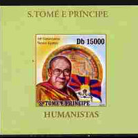 St Thomas & Prince Islands 2010 Humanitarians - Dalai Lama individual imperf deluxe sheet unmounted mint. Note this item is privately produced and is offered purely on its thematic appeal