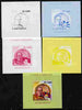 St Thomas & Prince Islands 2010 Humanitarians - Dalai Lama individual deluxe sheet - the set of 5 imperf progressive proofs comprising the 4 individual colours plus all 4-colour composite, unmounted mint
