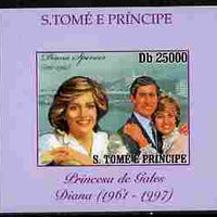 St Thomas & Prince Islands 2010 Diana Princess of Wales #2 with Charles individual imperf deluxe sheet unmounted mint. Note this item is privately produced and is offered purely on its thematic appeal